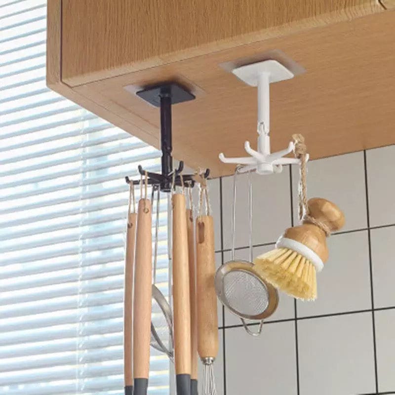 360˚ Degree Rotatable Six Claw Storage Hooks, Punch-free Multipurpose Hooks, Folding Self-Adhesive Vertical Flip Hook 360˚ Degree Rotatable Six Claw Storage Hooks, Punch-free Multipurpose Hooks, Folding Self-Adhesive Vertical Flip Hook